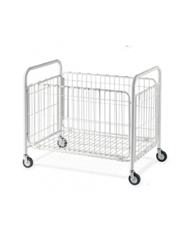 Cestone portabiancheria in filo di acciaio verniciato - Dimensioni cm 100x60x87h