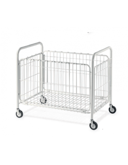 Cestone portabiancheria in filo di acciaio verniciato - Dimensioni cm 100x60x87h