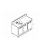 Banco bar refrigerato da rivestire con lavello e miscelatore 3 sportelli - Motore esterno incluso - cm. 150x67x113h