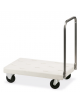 Portacasse in polietilene con manico tubo quadro inox pieghevole - 4 ruote - cm 95x57x87h - Portata massima kg 200