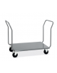 Portacasse in acciaio inox AISI 304 con 2 manici in tubo inox - 4 ruote - cm 60x100x97h - Portata max kg 200