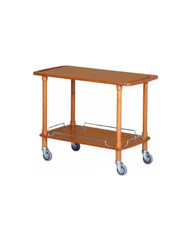Carrello di servizio in legno due piani colore noce - cm 110x55x82h