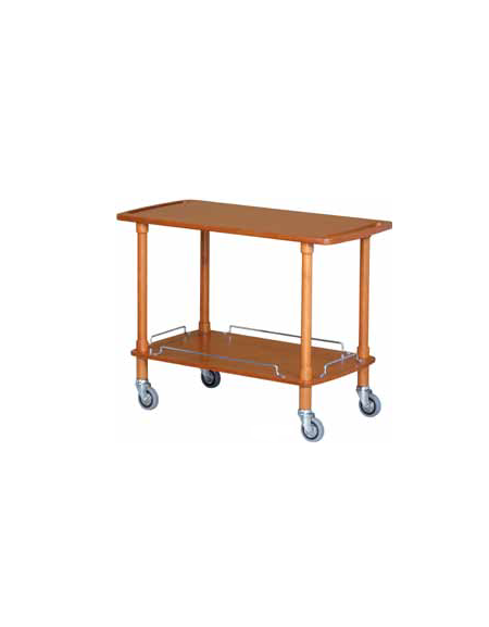 Carrello di servizio in legno due piani colore noce - cm 110x55x82h