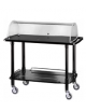 Carrello in legno - 2 piani - colore Laccato Nero con cupola semicilindrica - cm 110x55x107h
