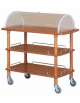 Carrello in legno - 3 piani - colore noce  con cupola semisferica - cm 110x55x114h
