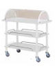 Carrello in legno - 3 piani - colore laccato bianco con cupola semisferica - cm 110x55x114h