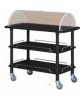 Carrello in legno - 3 piani - colore Laccato Nero con cupola semisferica - cm 110x55x114h