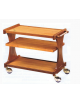 Carrello di servizio in legno multistrato di betulla 3 piani colore noce - cm 106x55x85h