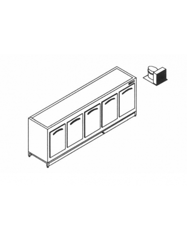 Base retro refrigerato da cm. 250