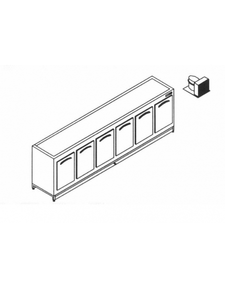 Base retro refrigerato da cm. 300