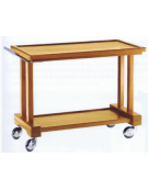 Carrello di servizio in legno massello 2 piani colore noce cm 115x55x82h