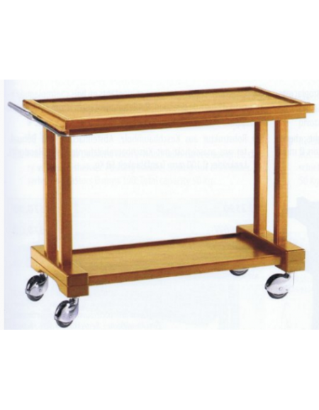 Carrello di servizio in legno massello 2 piani colore noce cm 115x55x82h