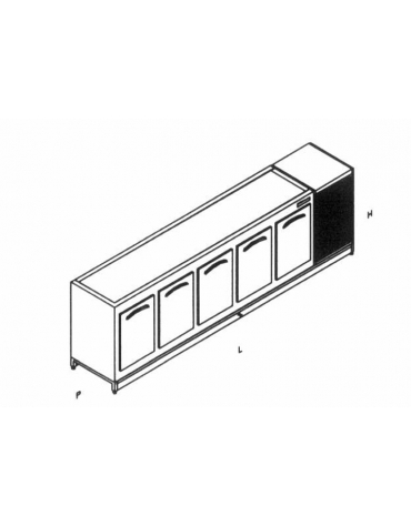 Base retro refrigerato da cm. 300