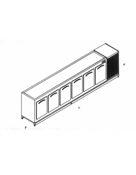 Base retro refrigerato da cm. 350