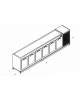 Base retro banco bar refrigerato con motore interno - Top escluso - da cm. 350x67x90h