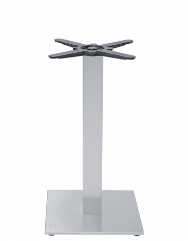 Base con struttura in acciaio inox satinato cm 40x40x72h con piedini regolabili - Per piano quadrato