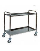 Carrello in acciaio inox 2 piani inox piegati, satinati,insonorizzati cm 83x57x97h