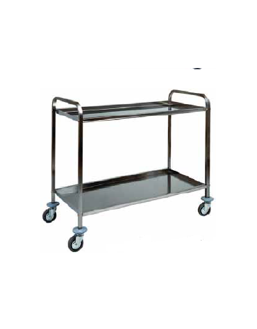 Carrello in acciaio inox 2 piani inox piegati, satinati,insonorizzati cm 83x57x97h