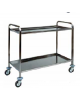 Carrello in acciaio inox AISI 304 - 2 piani inox piegati, satinati,insonorizzati - cm 111x57x96h - Portata kg 80