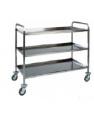 Carrello in acciaio inox 3 piani inox piegati, satinati,insonorizzati cm 83x57x97h