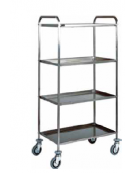 Carrello in acciaio inox 4 piani inox piegati, satinati,insonorizzati cm 83x57x172h