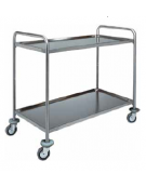 Carrello di servizio inox AISI 304 con struttura tubolare 2 piani stampati - cm 110x60x94h - Portata kg 100