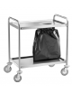 carrello in acciaio inox AISI 304, 1 foro per sacco porta rifiuti - cm 110x60x94h