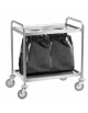 carrello in acciaio inox AISI 304 , 2 fori per sacchi porta rifiuti - cm 110x60x94h
