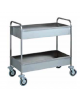 Carrello di servizio in acciaio inox AISI 304 da sbarazzo, 2 vasche cm 15h insonorizzate - cm 101x57x97h