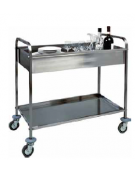 Carrello in acciaio inox AISI 304 da sbarazzo, 1 vasca h15cm, 1 piano piegato - cm 101x57x97h