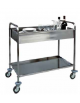 Carrello in acciaio inox AISI 304 da sbarazzo, 1 vasca h15cm, 1 piano piegato - cm 101x57x97h