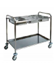 Carrello in acciaio inox AISI 304 da sbarazzo portabacinelle GN con piano inferiore piegato - cm 110x62x97h