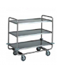 Carrello di servizio in acciaio inox con 3 piani stampati in forma di vassoio cm 110x60x100h - Portata kg 150