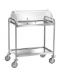 Carrello di servizio in acciaio inox AISI 304, 2 piani stampati con cupola semicircolare - cm 90x60x109h