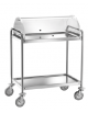 Carrello di servizio in acciaio inox AISI 304, 2 piani stampati con cupola semicircolare - cm 110x60x109h