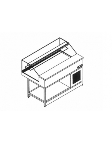 Vetrina fredda vetri dritti bassi da cm. 150 - Refrigerazione statica