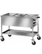 Carrello termico inox bagnomaria a temperatura differenziata 3x1/1 GN cm 117x67x85h