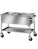 Carrello termico inox bagnomaria a temperatura differenziata +30° +90°C - 3x1/1 GN - potenza 3kw/h - cm 117x67x85h