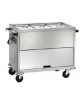 Carrello termico armadiato con temperatura differenziata, in acciaio inox, bagnomaria - 3x1/1GN - cm 130x68x92h