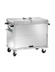 Carrello termico armadiato bagnomaria a temperatura differenziata  - 3xGN 1/1 - Coperchi apribili a compasso - cm 130x68x102h