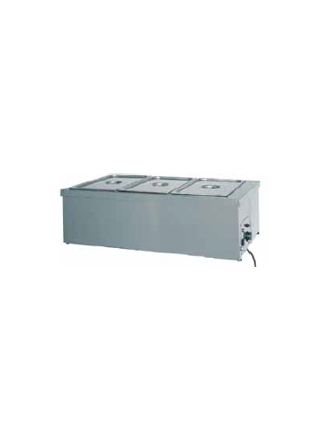 Tavola calda da banco inox con resistenza a secco - capacità 2x 1/1 GN cm 78x60x32 hh