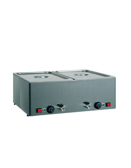 Tavola calda da banco inox bagnomaria - capacità 3x 1/1 GN cm 99x54x22h Tavola calda da banco inox bagnomaria - capacità 3x 1/1 GN cm 99x54x22h