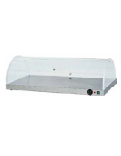Piano caldo inox AISI 304 per riscaldare con cupola in plexiglass semicilindrica - potenza 600W - cm 100x50x30h
