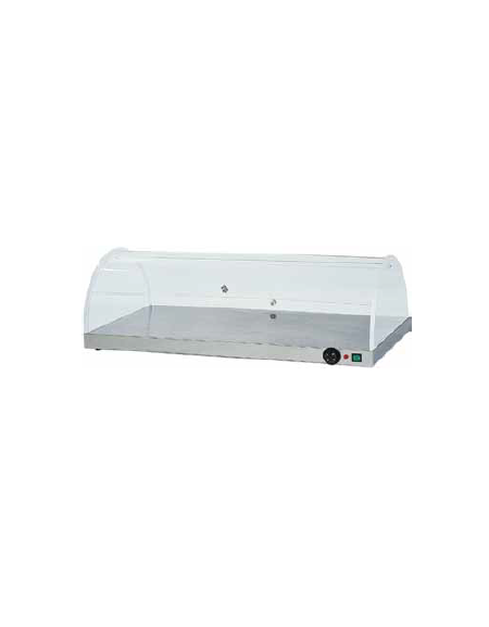 Piano caldo inox per riscaldare con cupola in plexiglass semicilindrica cm 100x50x30h Piano caldo inox per riscaldare con cupola in plexiglass semicilindrica cm 100x50x30h