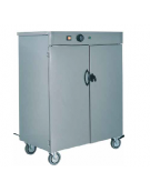 Mobiletto scaldapiatti in acciaio inox con ruote - portata 100 piatti - cm 70x42x80h