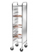 Carrello portavassoi rinforzato inox - pannelli laterali inox-10 vassoi  GN - cm 45x62x174h