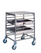 Carrello portateglie inox - Portata  8 teglie GN 2/1 oppure 16 GN 1/1 cm 65x76x94h