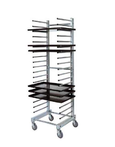 Carrello portateglie in acciaio inox universale - portata 20 teglie cm 51x47x177h