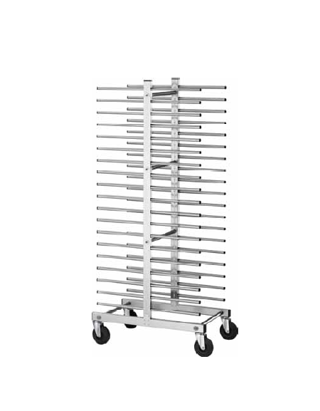 Carrello portateglie in acciaio inox universale - portata 40 teglie cm 51x80x177 h