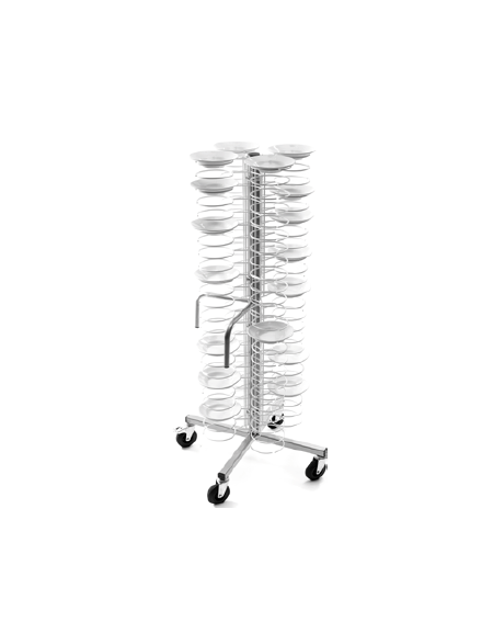 Carrello portapiatti a colonna - portata 96 piatti 25/31 cm 70x70x173h